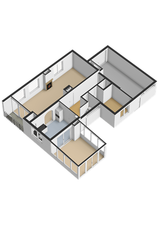 Plattegrond - Prins Willem-Alexanderstraat 1, 6911 AL Pannerden - Begane grond - 3D.png